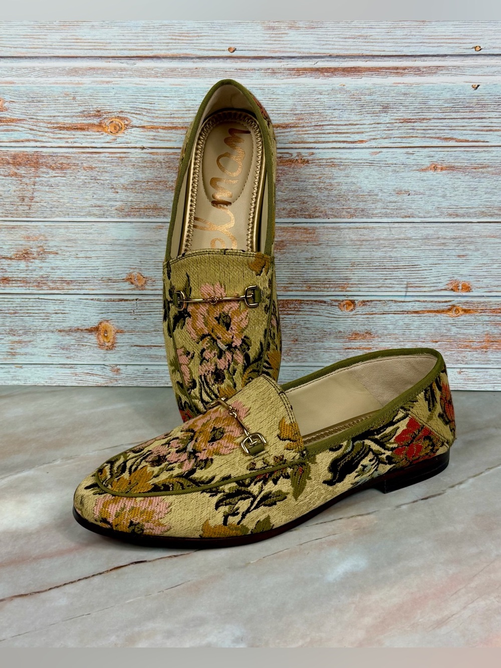 Sam Edelman Tapestry Slip On Loafer Loraine Floral Jacquard Boho Chic Size 7.5